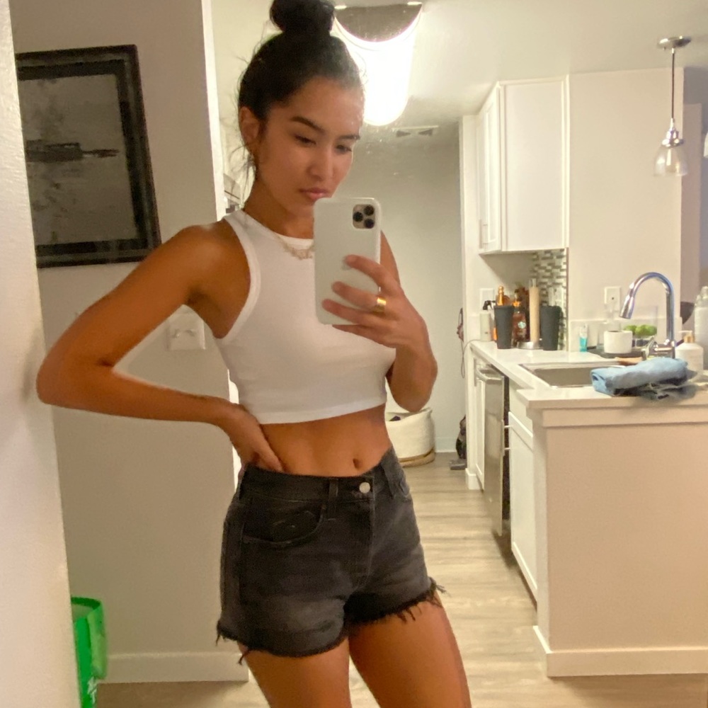 LEVIS 501 Mid Rise Black Cut Offs